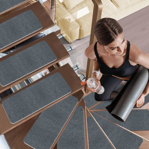 15pcs carpet stair treads non slip pet safe stair runners for wooden steps elders dogs and staircase steps 45 19 72 7 4iinch
