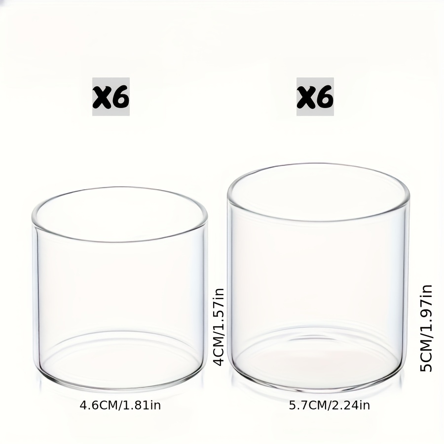 TEMU Portacandele per T癡 12/ Pezzi Mini Candele in Vetro, Due Misure Piccoli Porta Cera Rotondi adatti a Candele Galleggianti Crystal Tealight per