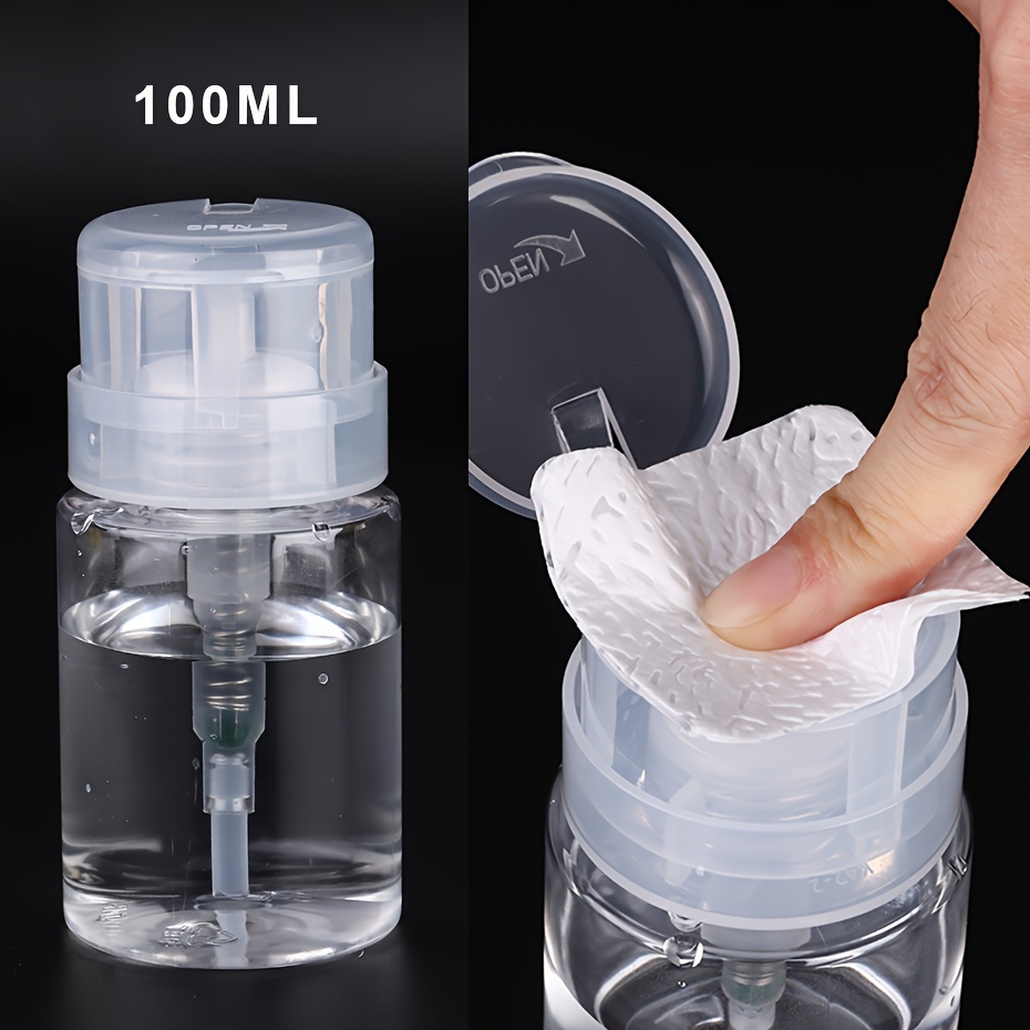 

100 Ml Nail Storage Refillable Bottles Empty Liquid Press Pump Dispenser Nail Art Polish Remover Cleaner Makeup Manicure Tools