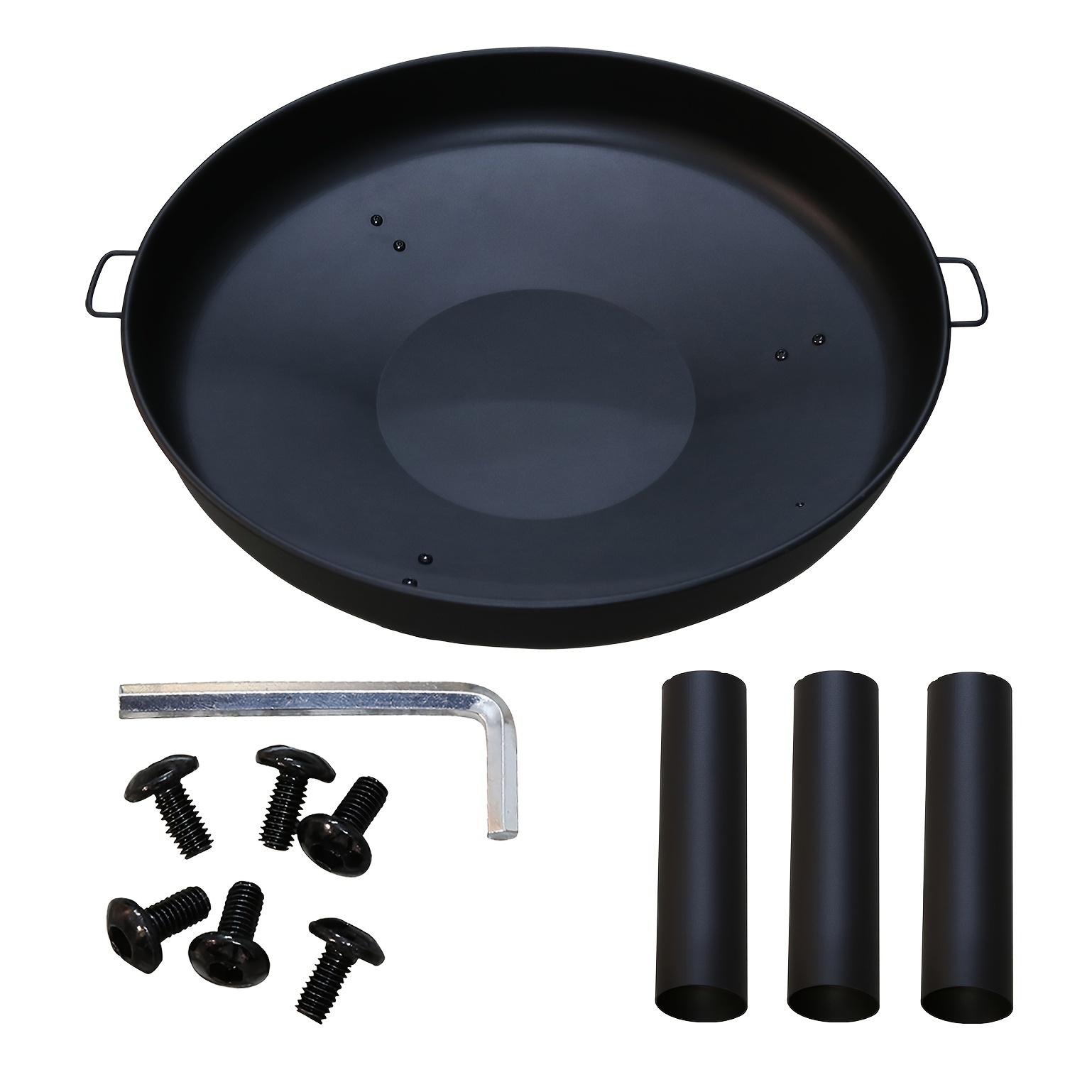 Outdoor Fire Bowl Diameter 82.5 Cm, Large Fire Pit, Fire Basket, Steel Bowl With Handles, Round Shape, High- Bowl For Balcony, Yard, , , Fireplace, Patio, Camping