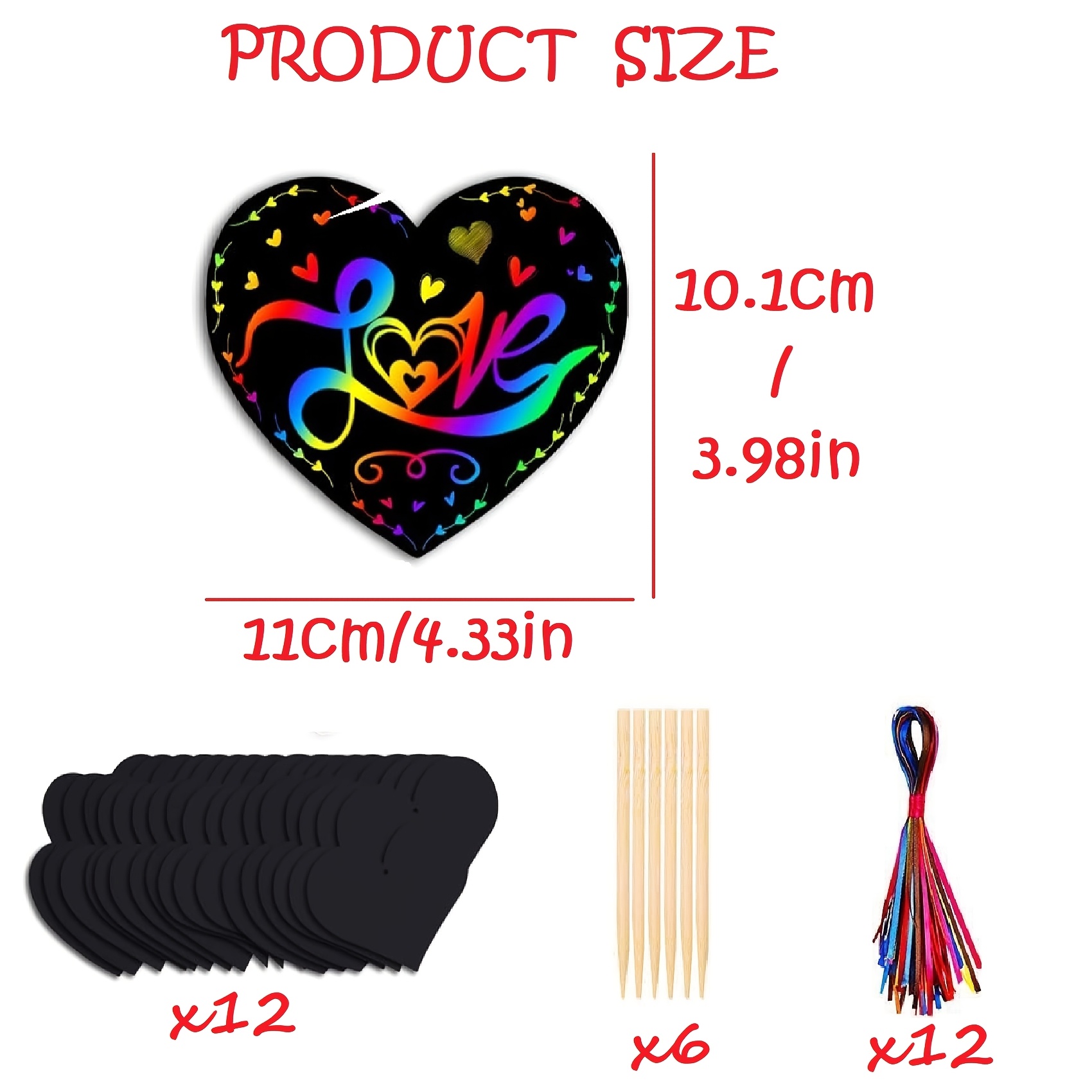 Image of 12pcs Mother's Day Valentine's Day Gift Cards, Heart Art Paper Valentine Crafts, Party Favors Exchange Prizes, Valentine Fun Party Favors, Valentine Day Classroom Exchange Small Gifts