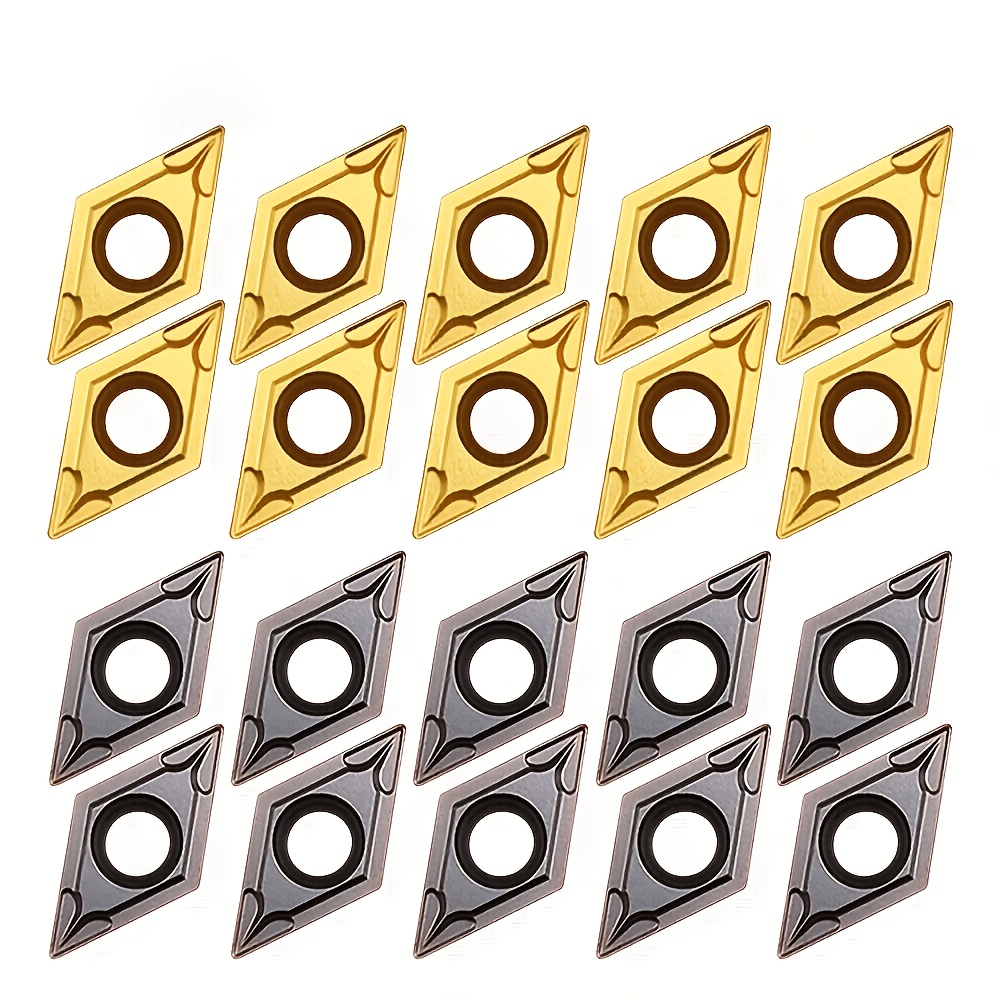 TEMU 20 Stück DCMT11T304 DCMT11T308 BP010 BP1125 DCMT32.51 DCMT32.52 Hartmetall-Einsätze Externe Fräser Werkzeuge DCMT 11T3 CNC Metall Drehmaschine
