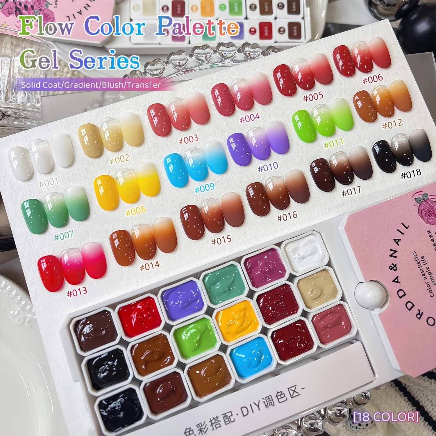 Image of 18 Colors New Popular Solid Gel Nail Gel Semi-permanent Nail Art Soaking Led Manicure Gift Nail
