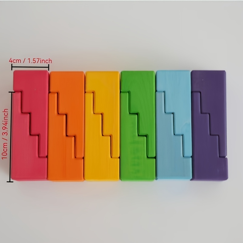 Solid Wood Stacking Block Toy, Rainbow Building Set