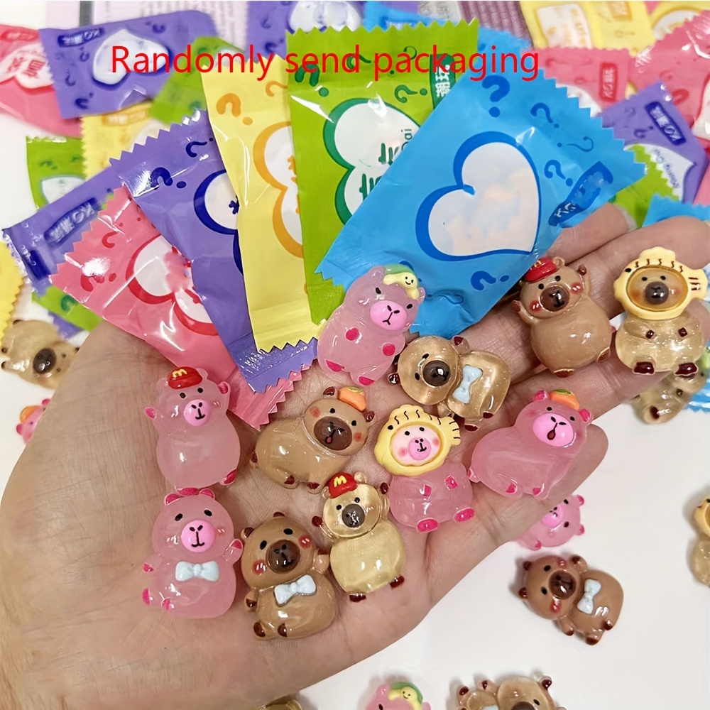 

30-pack Capybara Charms - Assorted Resin Cartoon Animal Pendants For Diy Crafts, Backpacks, Keychains, Party Favors, And Holiday Gifts