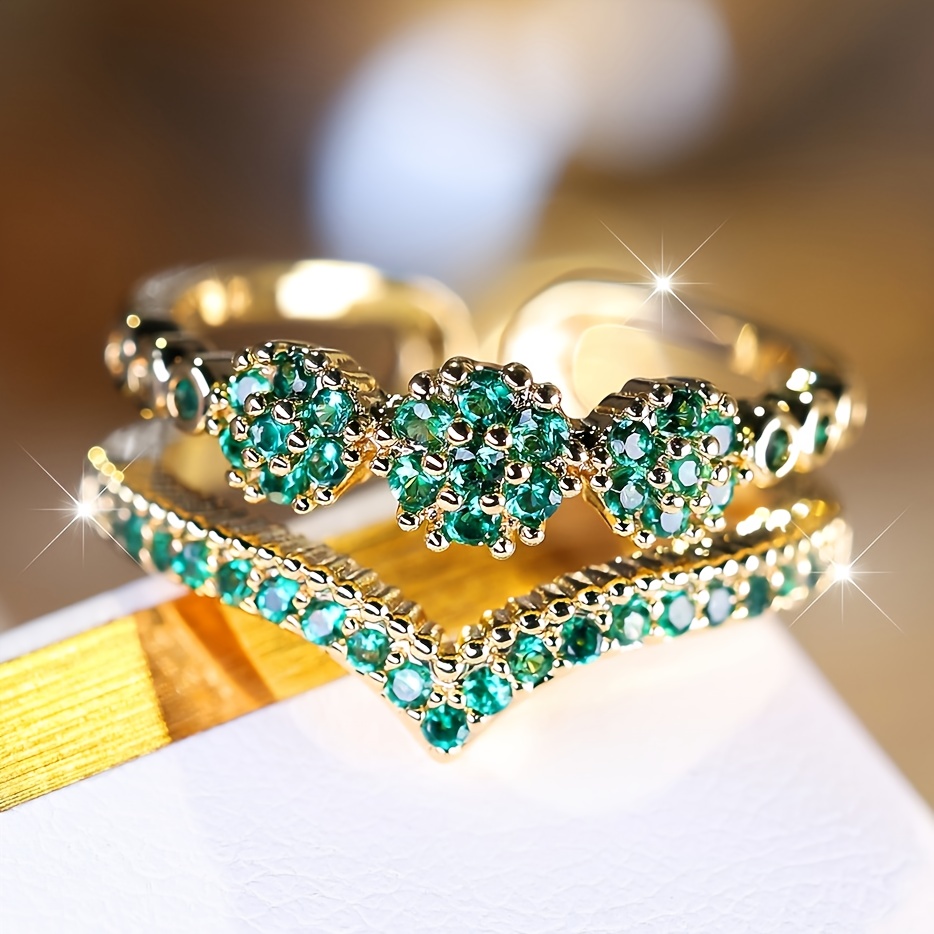 Angol Double-layer V-shaped Green Exquisite Fashion , A Perfect Anniversary Gift For Your Girlfriend