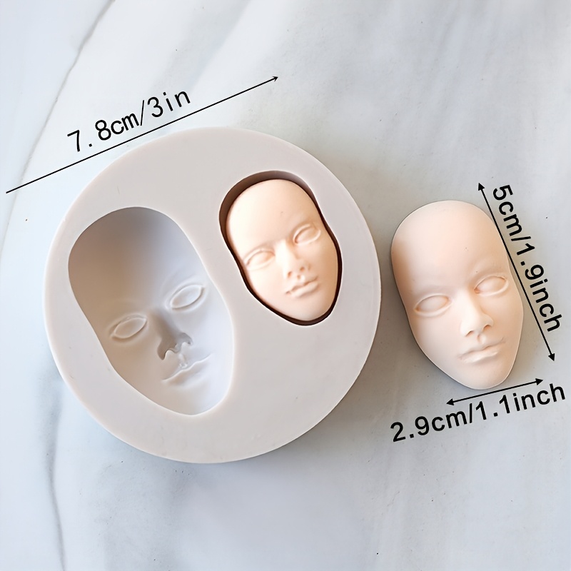 TEMU Stampo in silicone per torta con in fondant, bambola a , espressione del , acconciatura, personaggio di animati anime, argilla per capelli, ,