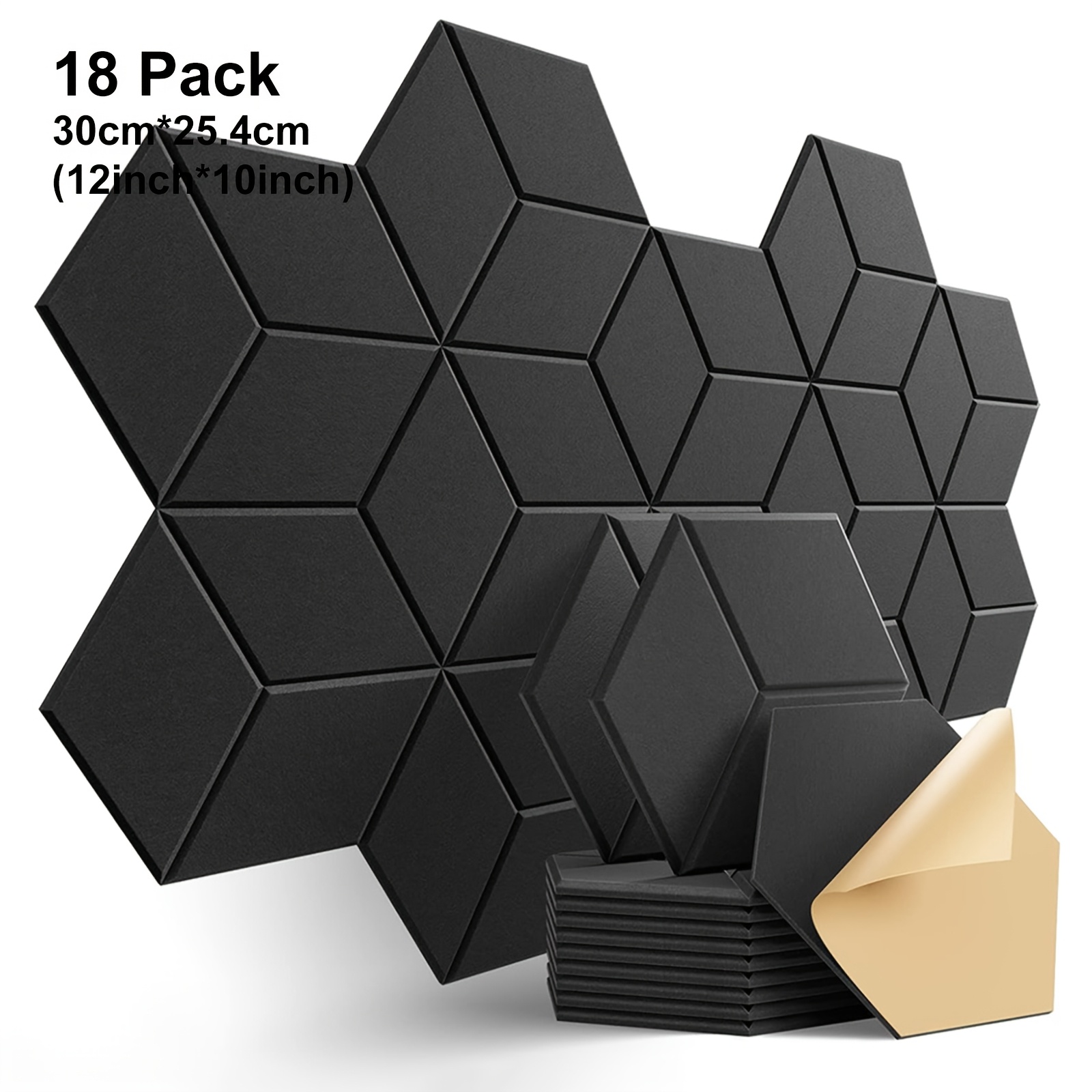 Image of 18pcs Self-adhesive Acoustic Panels - High-density Foam Soundproofing For , Offices & Home Theaters - Noise Reduction & Wall Tiles