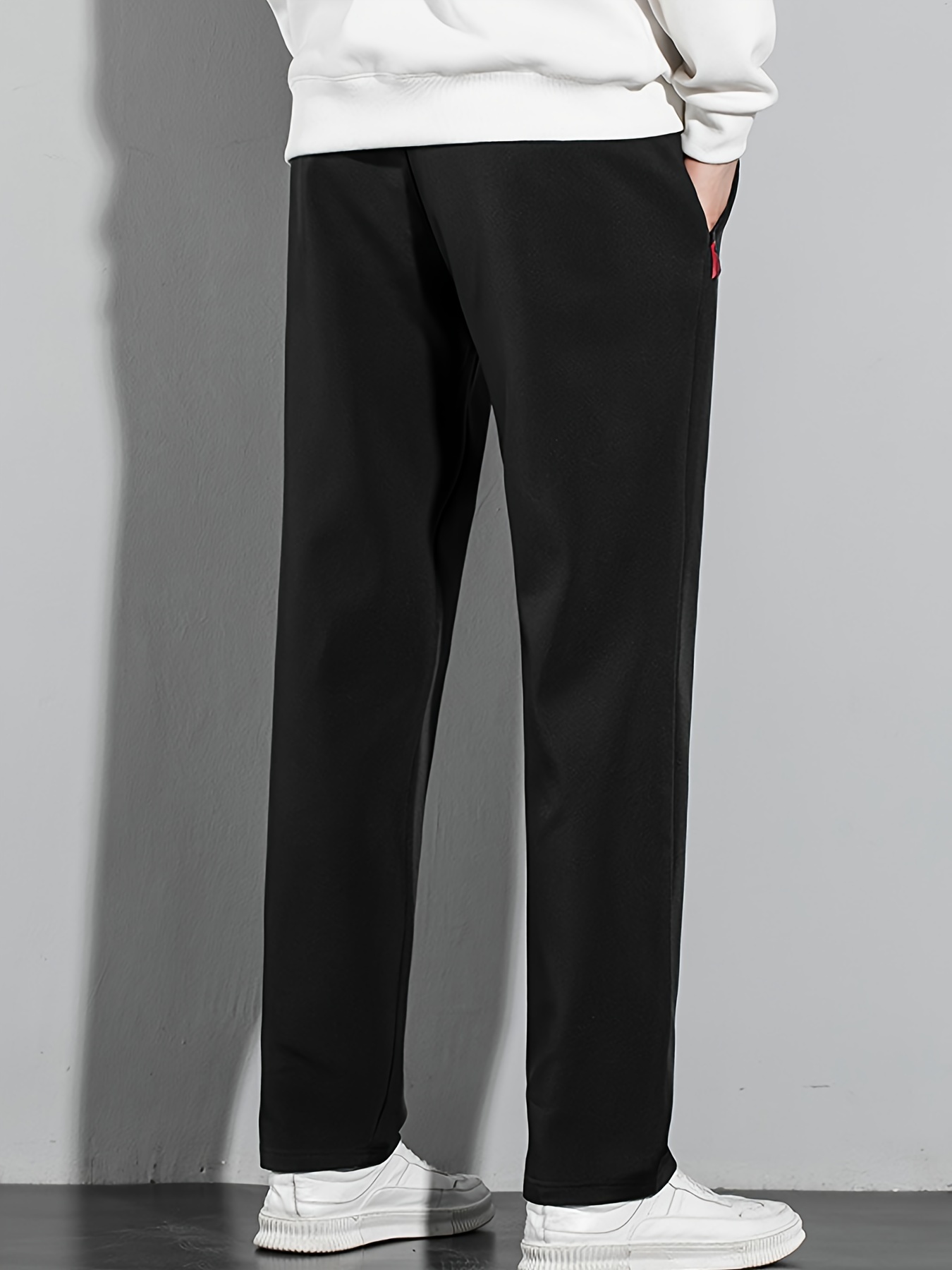 Men's Plus Size Casual Joggers - Comfortable, Versatile Sports Pants for Spring/Summer, Solid Color with Zipper Detail, Commuting, Plus Size, Loose Fit, PLUS SIZE