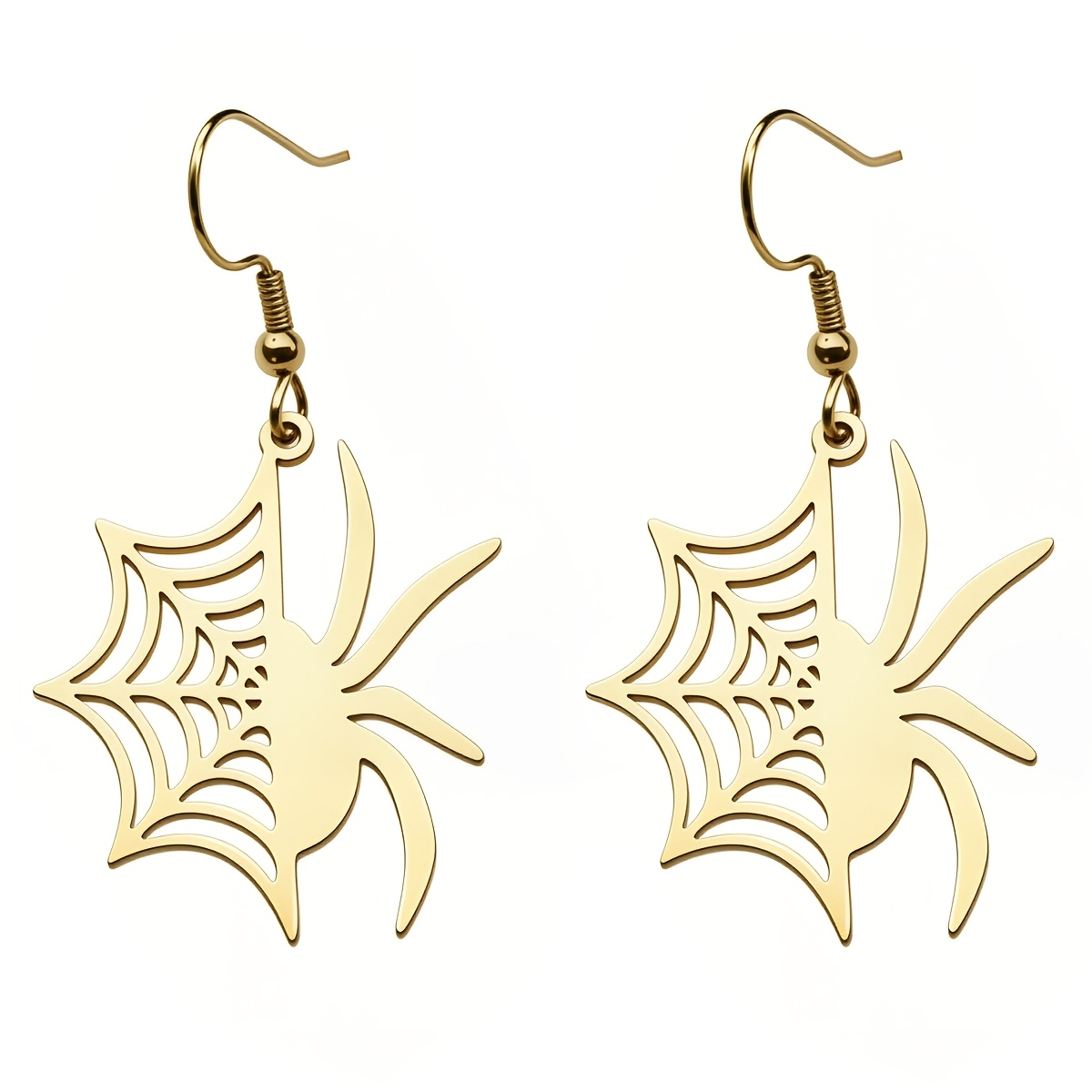 Women's Spider Web Drop Earrings, Gothic Retro Design