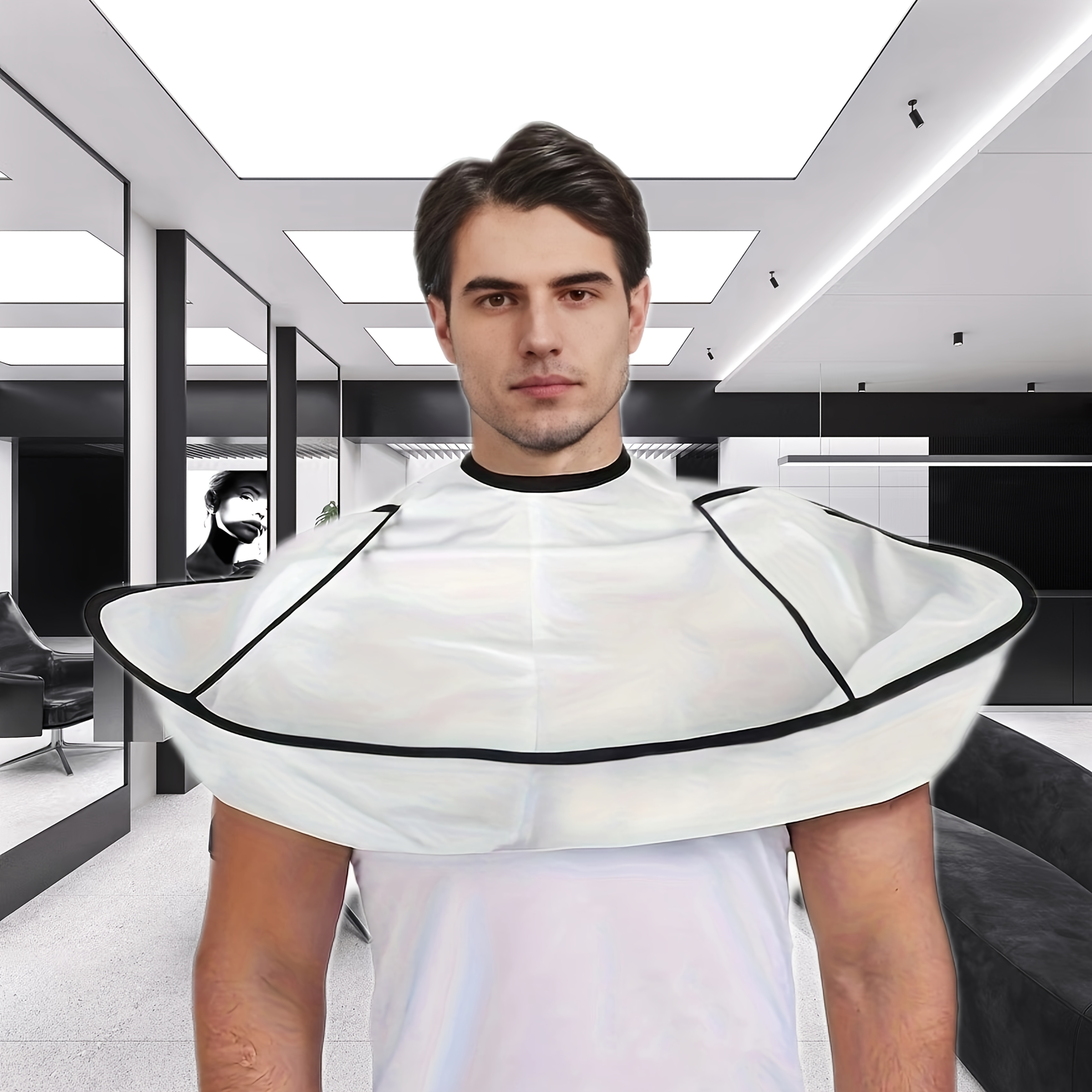 TEMU Foldable Hairdressing Cape And Shaving Collar, Three-dimensional Cutting Cloth, Hairdressing Anti-shedding Garment