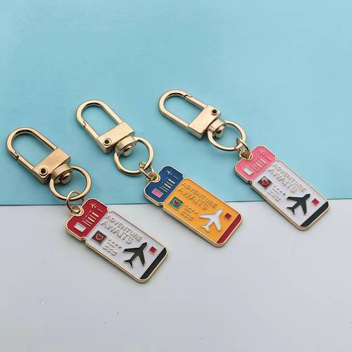 a luggage tag alloy couples keychain backpack charm