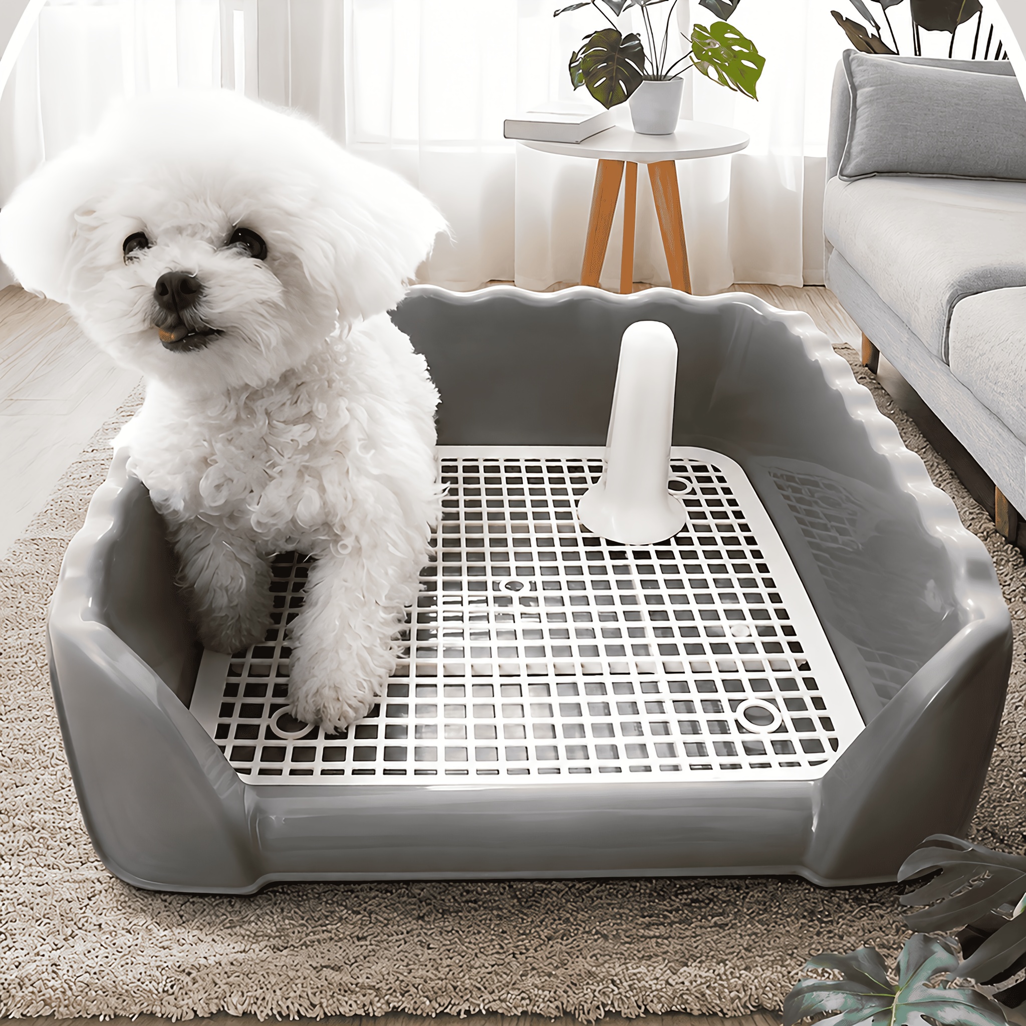 Adjustable Dog Toilet With Wave Barrier - 3-sided Easy- Potty Suitable For Indoor/outdoor Use, Suitable For Balcony, Bathroom, Courtyard, Apartment - Hygienic Waste Containment For Puppies & Dogs