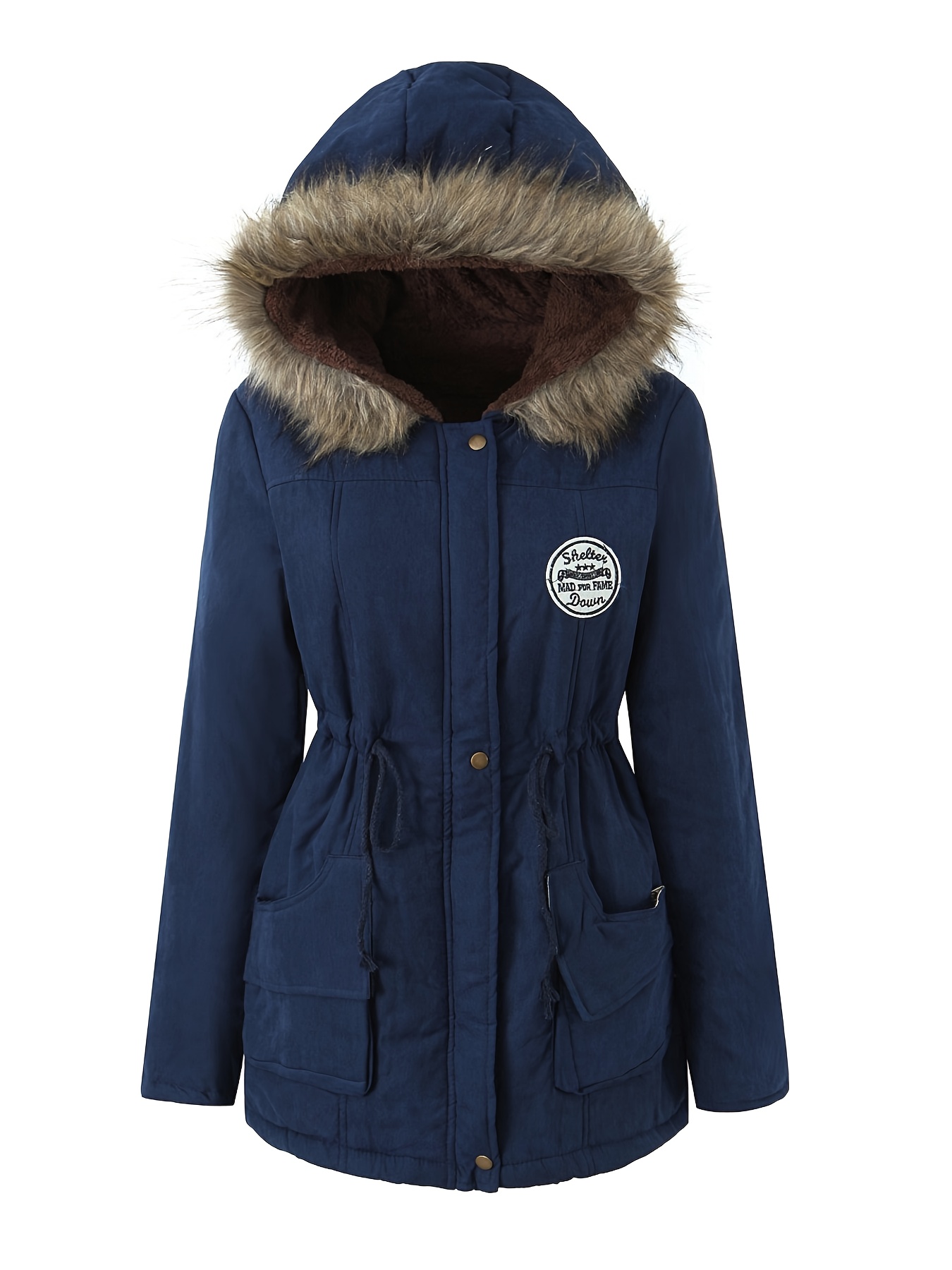 Veste d'hiver chaude à capuche pour femme - Manteau décontracté parka
