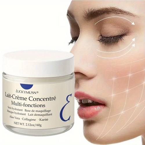 a versatile daily cream that serves as a moisturizer primer and makeup remover suitable for skin type featuring shea butter and aloe collagen with a weight of 60g 2 12oz