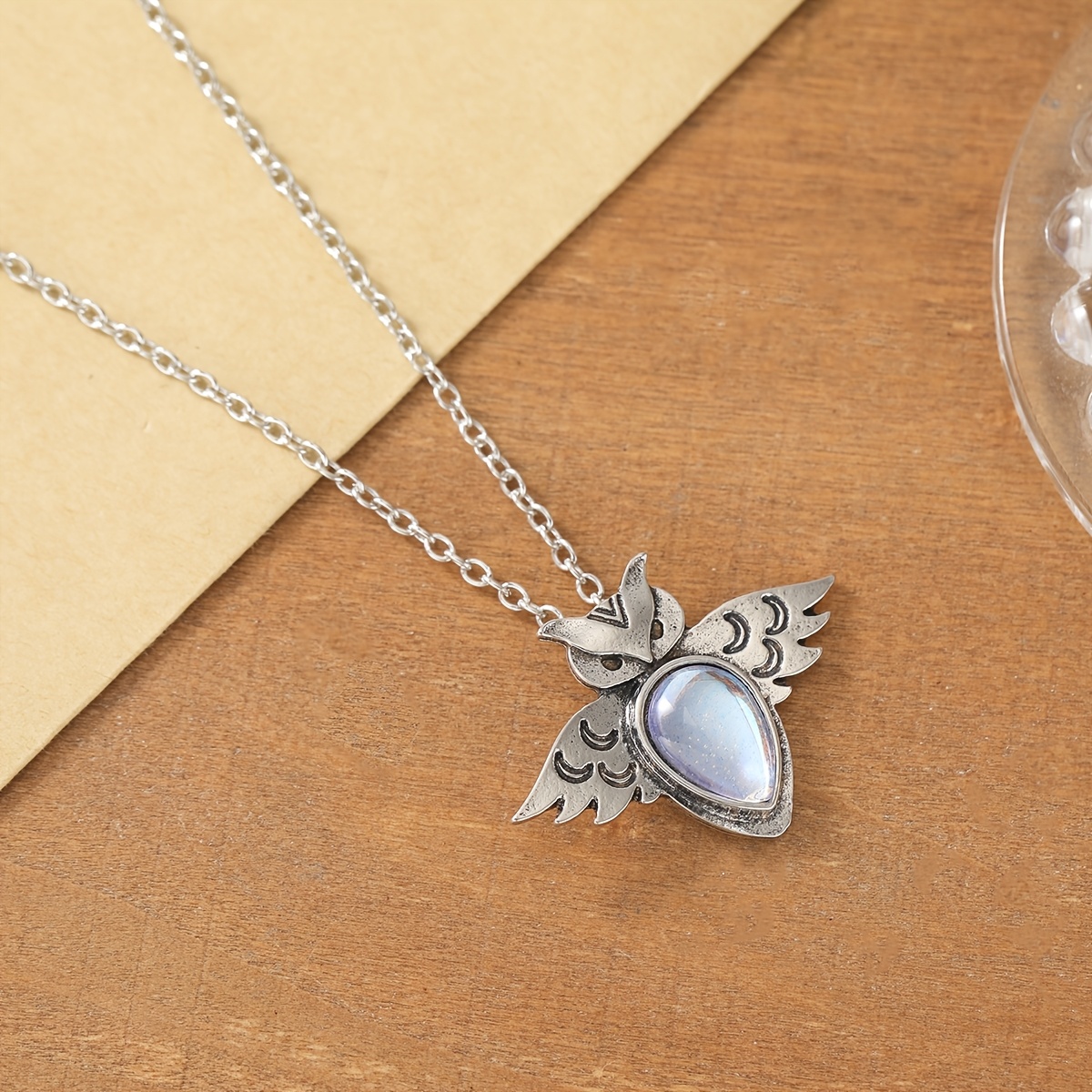 TEMU Vintage-style Animal Owl Pendant Women's Necklace, Suitable For Parties, Gatherings, And Daily Wear, Women's Fashion Accessory Neck Chain