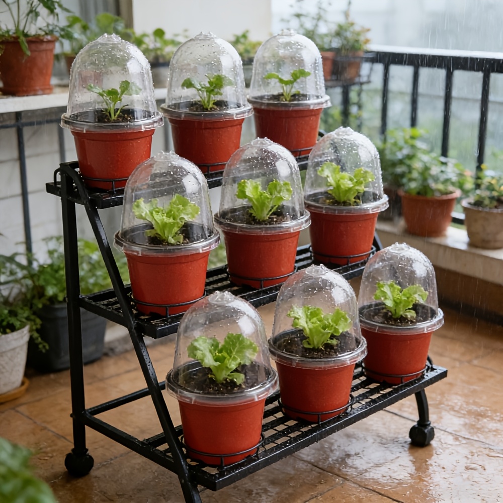 14pcs Round Plastic Seedling Tray with Lid - Thickened Seed Germination and Seedling Pot, Suitable for Succulents, Seedlings, and Vegetables - Ideal for Home, Balcony, and Greenhouse Gardening Gardening Gift,home Decor