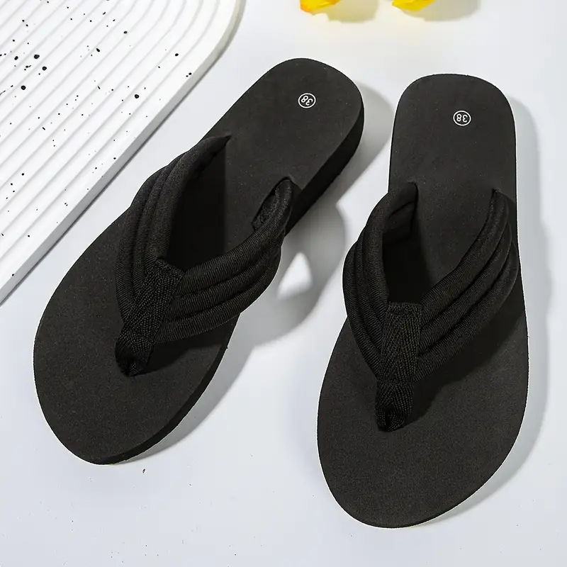 womens black slide sandals flat heel open toe fabric upper lining synthetic insole sole casual summer footwear casual summer footwear elegant flat sandals fabric upper sandals Product details 4