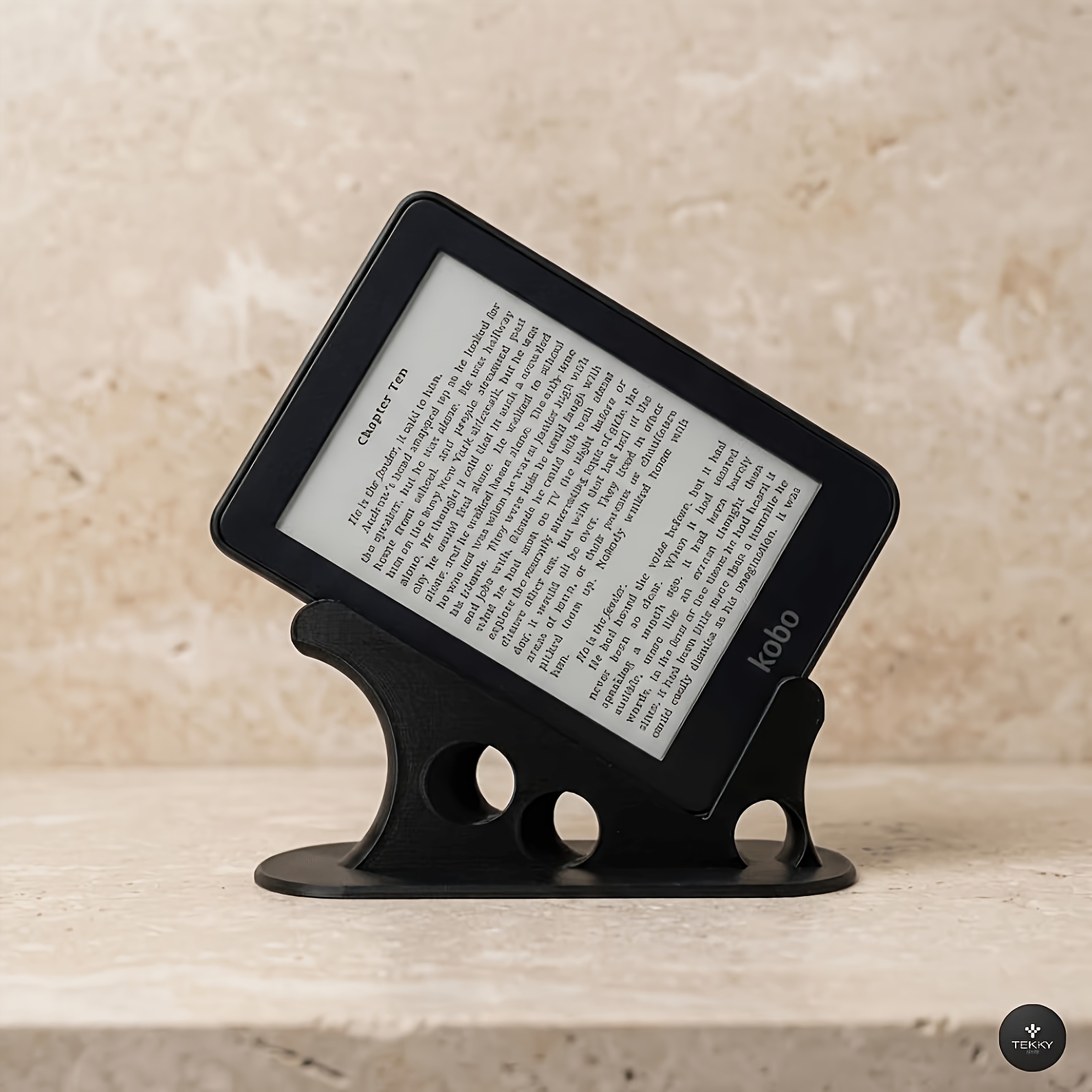 TEMU 1pc Minimalist Hollow--lying E-reader Stand, Side-lying Phone Holder, Desktop Reading Base, Stable Support For E-ink Readers, Tablets, And