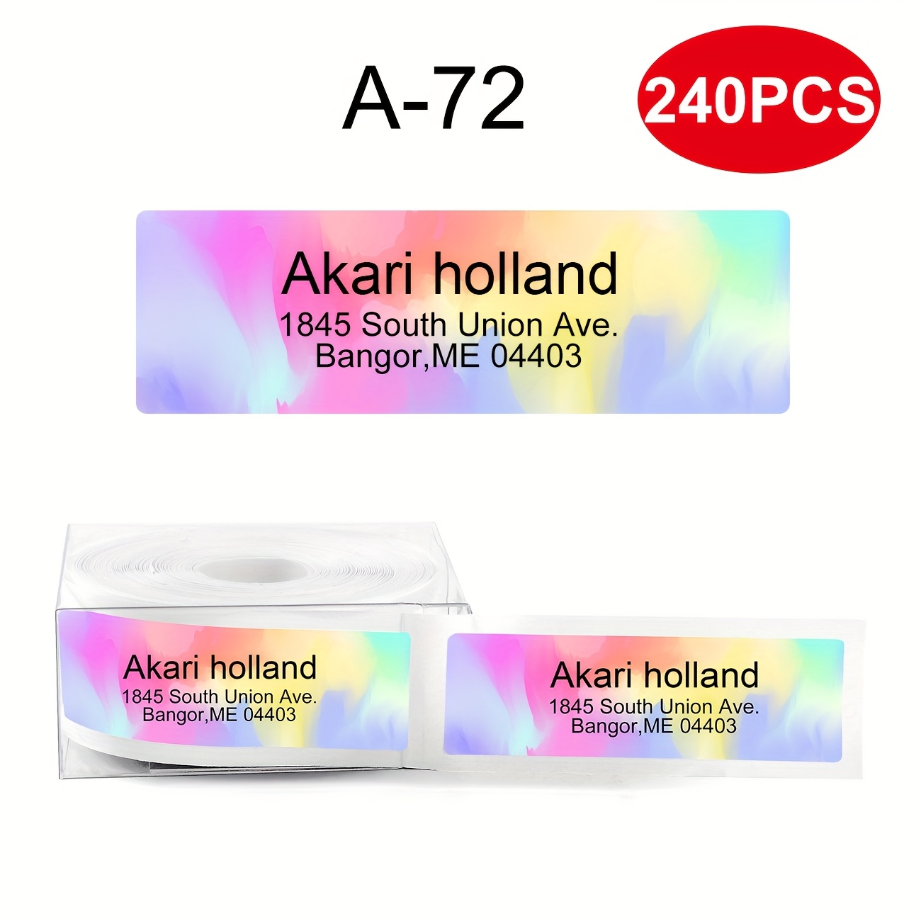 TEMU Custom Stickers - Colorful Image Return Address Mailing Labels, Personalized With Names And Addresses, Labels In Rolls Of 60/240