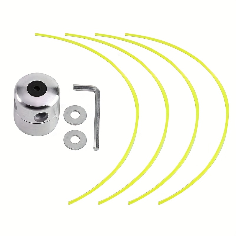E-shop 1-Set Universeller Rasentrimmerkopf, Rasenmäher-Trimmerkopf Set, Aluminiumlegierung Rasenmähern-Zubehör, Aluminium-Rasenmäher mit 4 Schnüren,