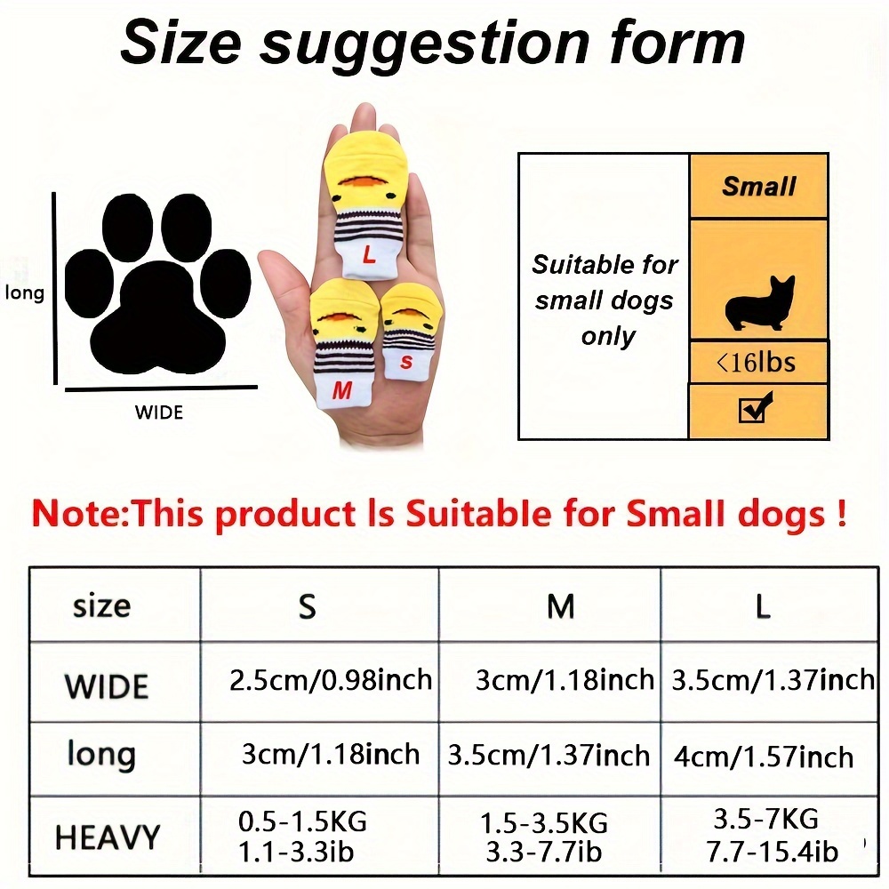 4pcs Pet Paw Protection Dog Socks For Toy Dogs, Small Dogs And Cat, Non-slip Pet Socks Christmas Pet Gift