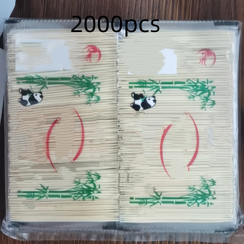 Image of 2000pcs, Natural Bamboo Double-ended Fine Toothpicks, Disposable Bamboo Toothpicks, Portable Hotel Toothpicks