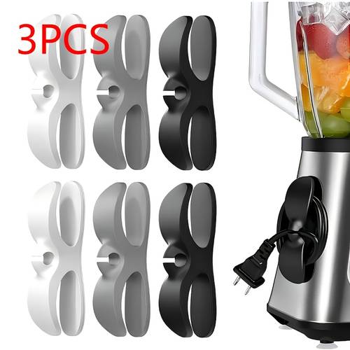 3pcs heavy duty set for kitchen appliances black white plastic cable manasynthetic gemstoneent clips non slip countertop wire holder for blenders coffee makers microwaves ovens air fryers cord clutter