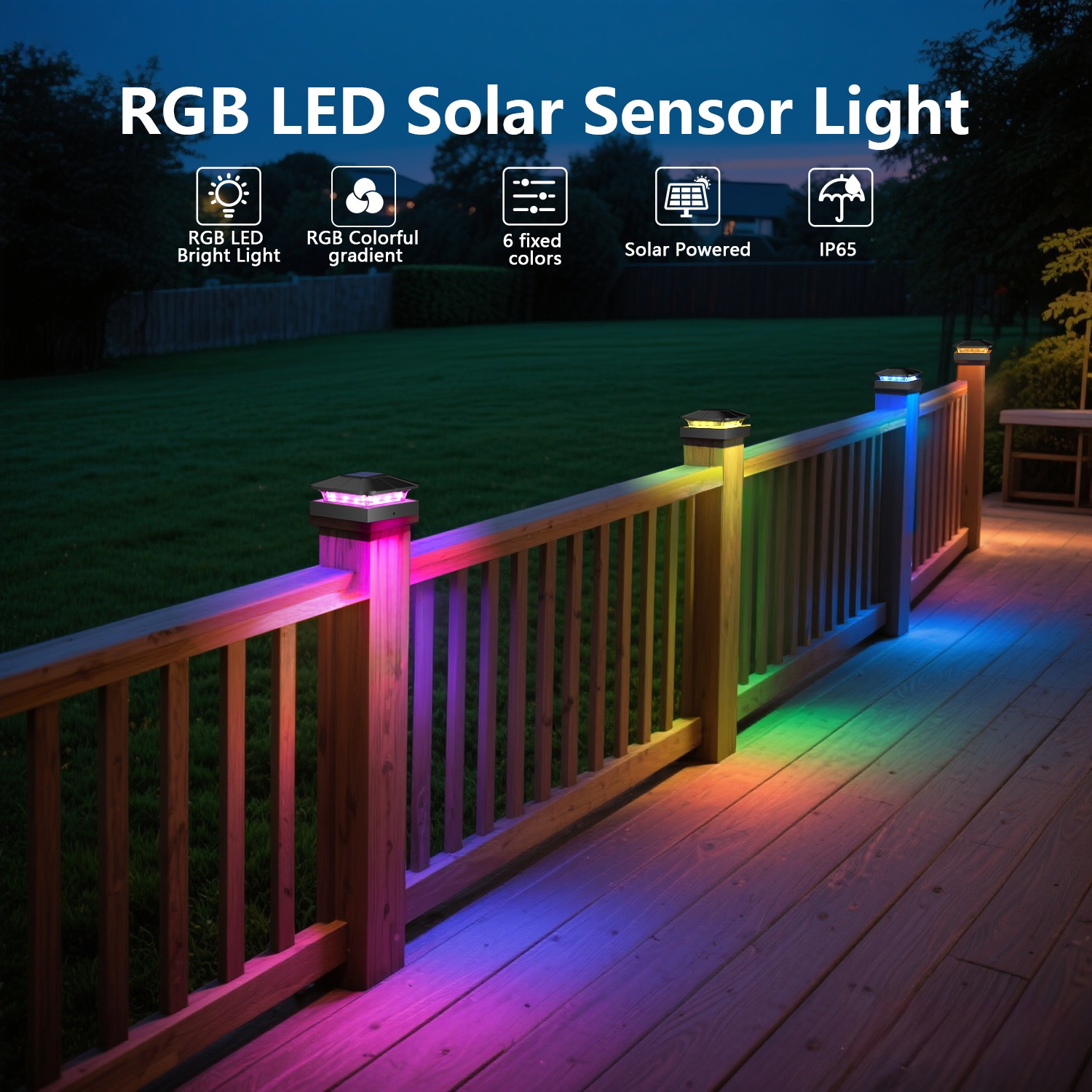 2/4 pièces Lampes Solaires RGB à Changement de Couleur – Image 5