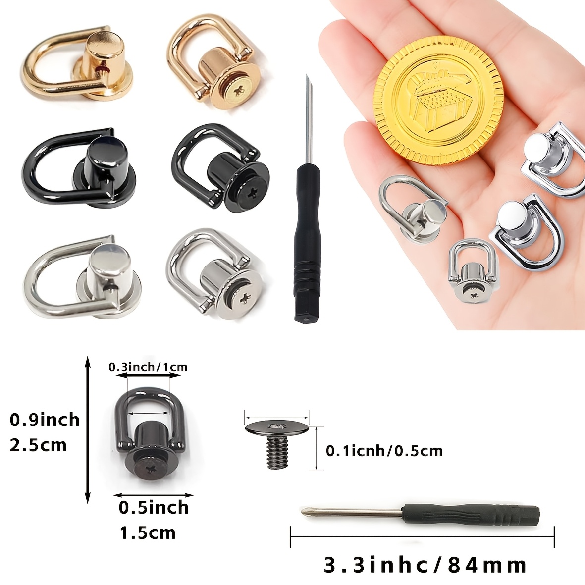 Adjustable Metal D Ring Bag Clips for DIY Handbag Making