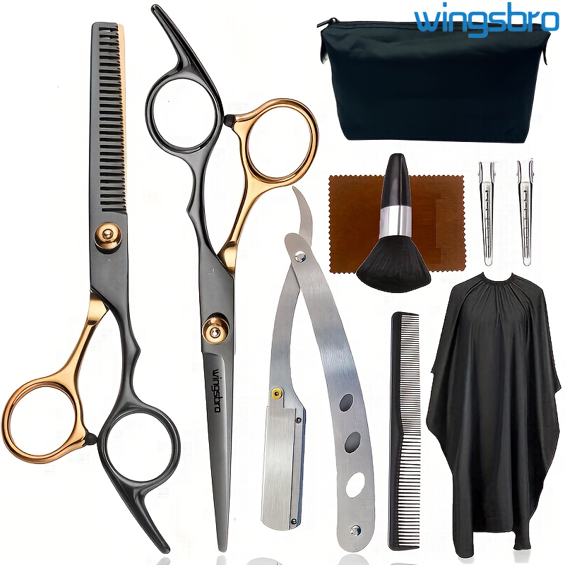 6 0 inch hair cutting scissors set thinning shears hairdressing scissors kit with   accessories tools Product details 11