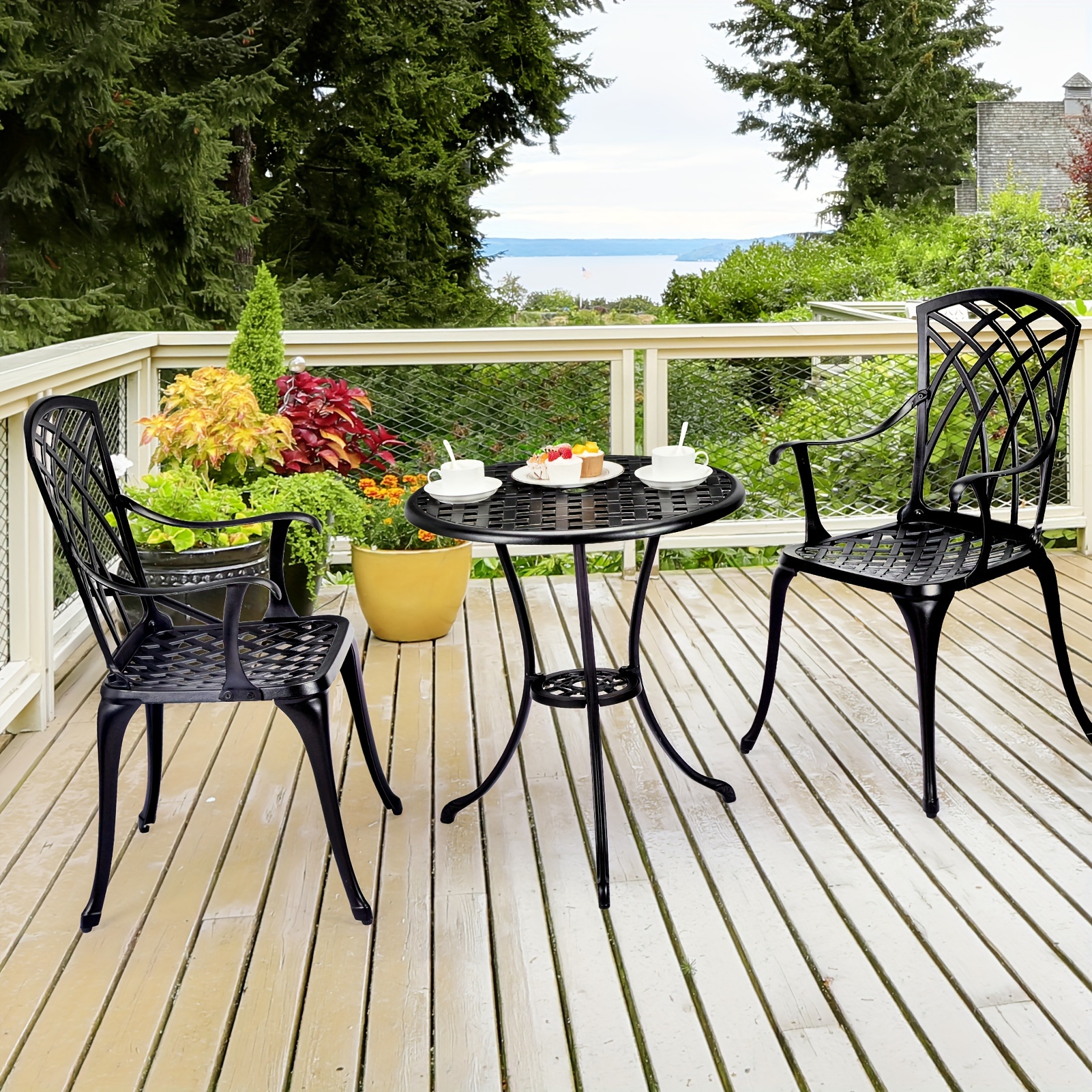 small metal patio table and chairs