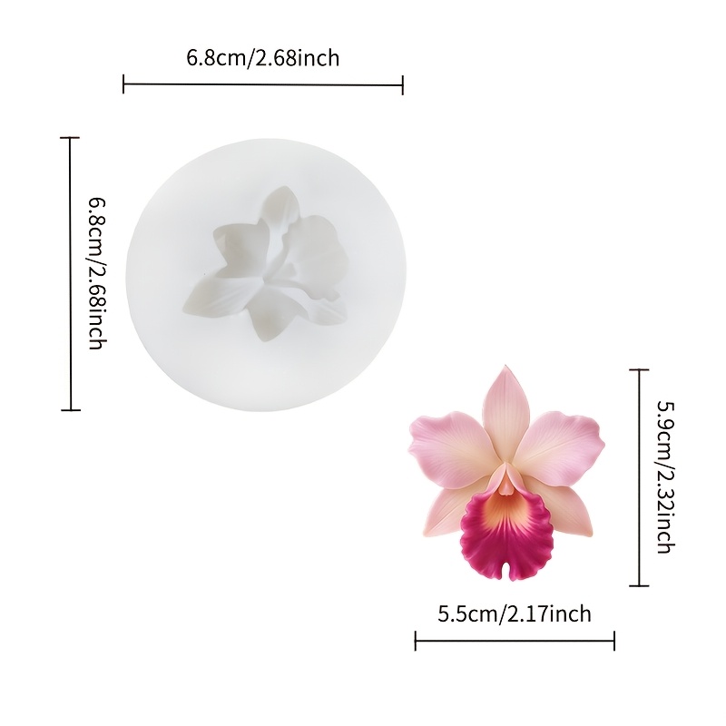 Image of Silicone Molds For Resin Casting, Featuring An Elegant Orchid Design, Perfect For Handmade Gifts On Mother's Day. Ideal For Candles And Reusable Home Decor For Festival