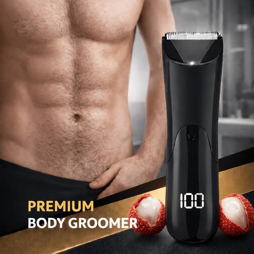 electric body hair trimmer mens womens wet dry shaver with replaceable ceramic blade head for camping usb charging 2 guards