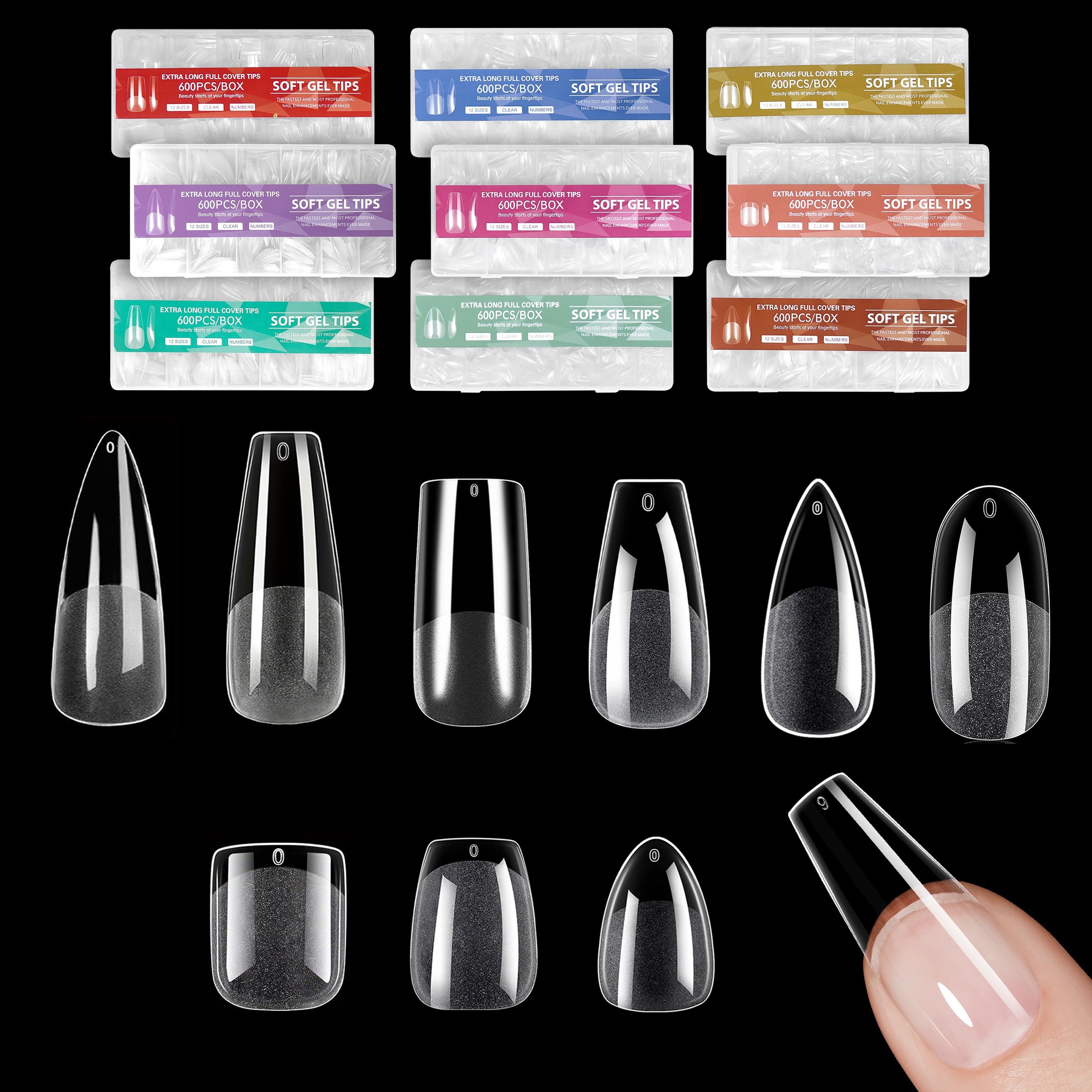 

600pcs Clear Set - , - (, , , , , ) In 12 For Diy &