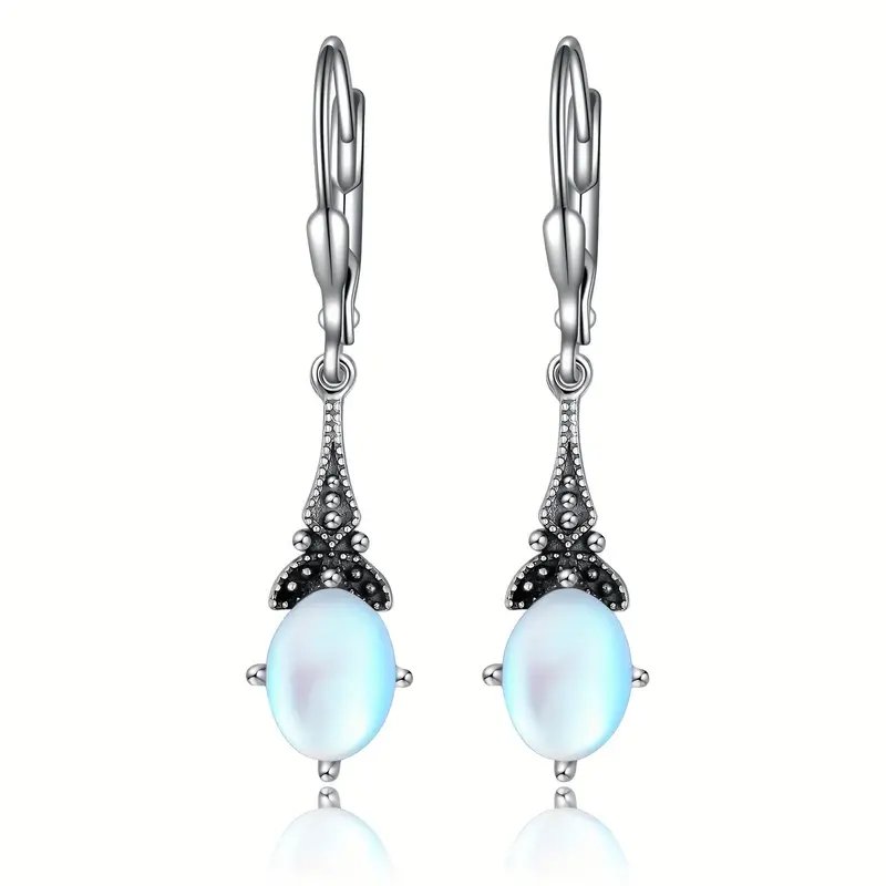 earrings 925 sterling silver vintage leverback drop dangle earrings with birthstone earrings Product details 1