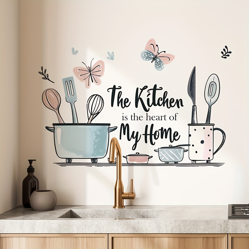 Kitchen Storage Rack Room Home Background Decoration Wall Sticker