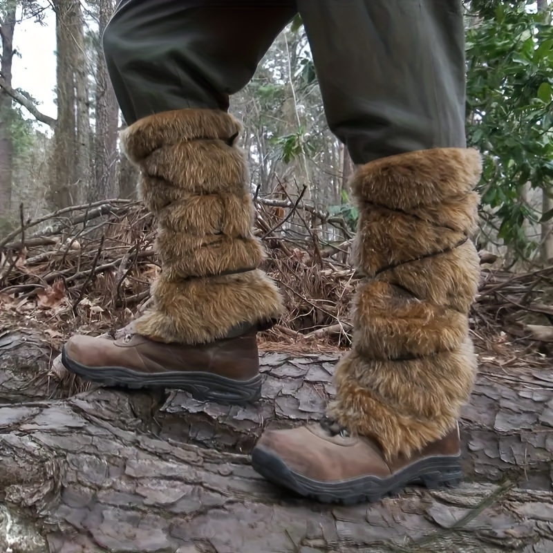 

Funky Viking-inspired Faux Fur Leggings & Boot Covers - Perfect For Halloween, Medieval Larp, And Renaissance Cosplay - Unique Gift Idea