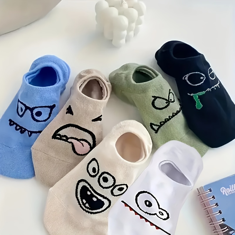E-shop 6 Paar Damen Kurze Socken, Atmungsaktive Sportsocken für Frühling/Herbst, Knöchelsocken fallen nicht herunter, Sommer