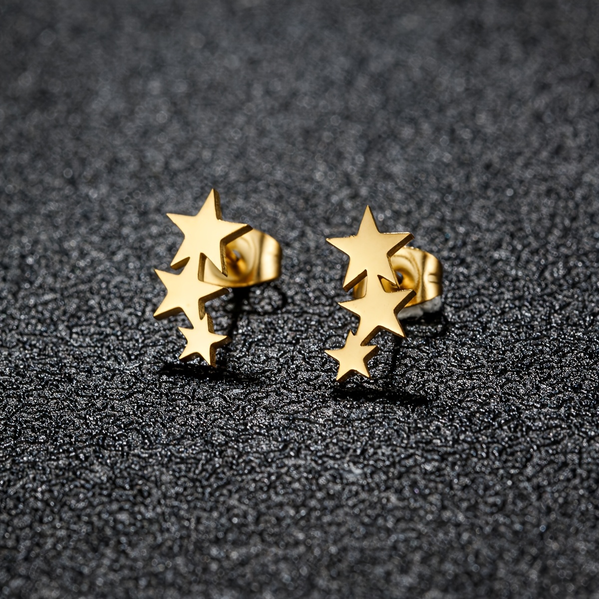 1 Pair Of Men's Easy And Fashionable Stainless Steel Star Shaped Earrings, Star Shaped Earrings, Daily Neutral Jewelry, Cute 5 Pointed , Holiday Parties, Valentine's Day Gifts