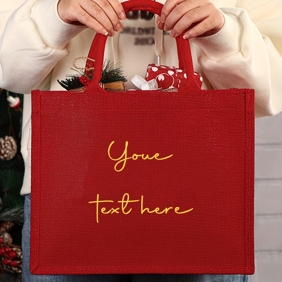 TEMU A Customizable Large-capacity Tote Bag For , Featuring Personalized Embroidery; Canvas Bag Suitable For Students And Commuting