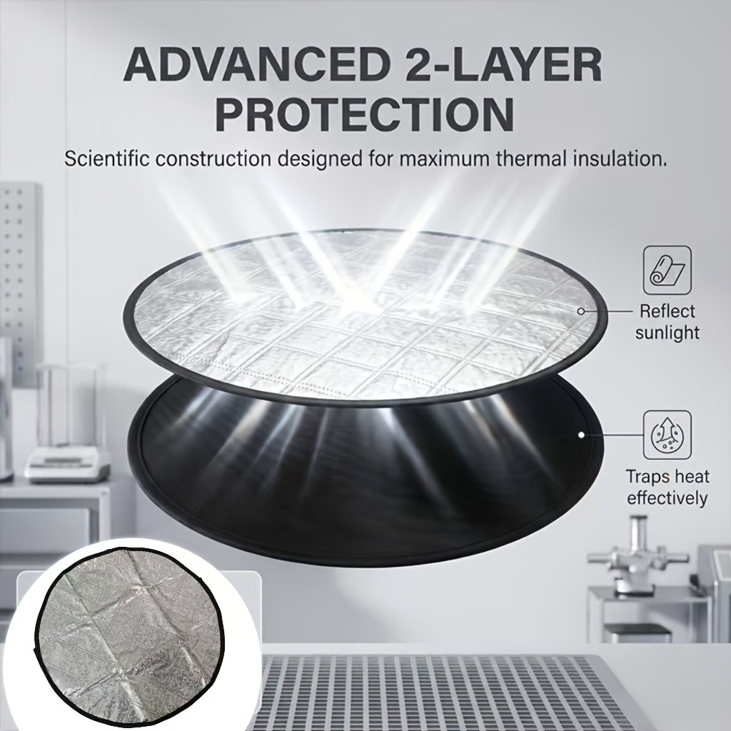 Image of Portable Universal Car Steering Wheel Cover - Heat Insulation, Sun Protection, High-temperature Resistant Design, Suitable For Vehicles, Suvs, Trucks, Off-road Vehicles, Sedans, Etc