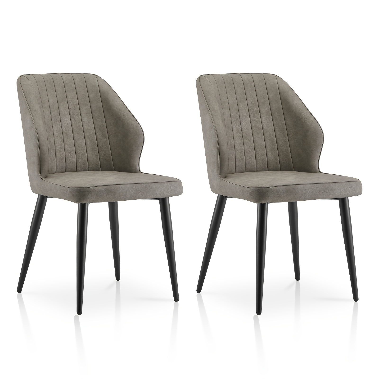 TEMU Lot de 2 chaises de salle à manger en simili cuir, chaises de cuisine du du siècle, sièges rembourrés avec dossiers, chaises d'appoint