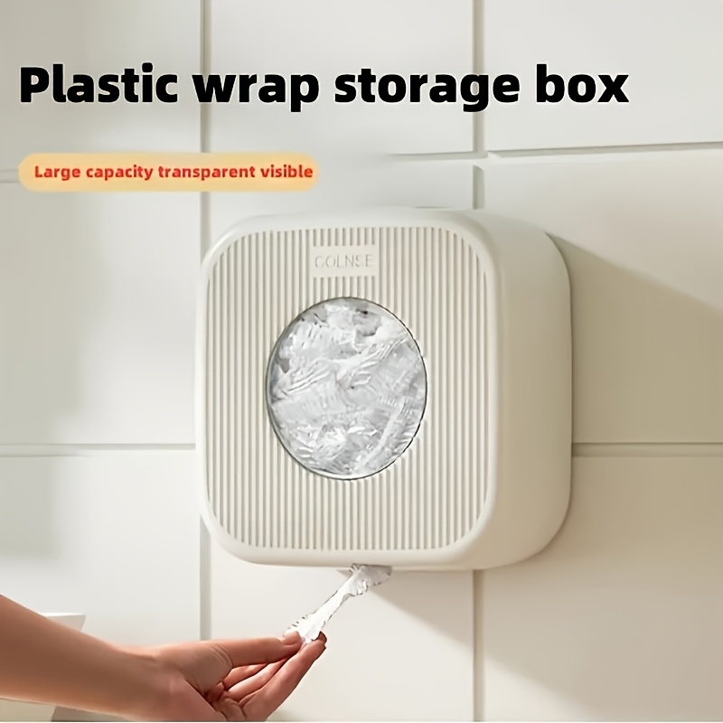 TEMU Organisateur de cuisine , encombrant, convient pour film étirable, papier aluminium, gants - Boîte de rangement durable et multifonctionnelle
