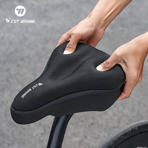 mtb comfortable seat cushion of thickened lycra memory foam for non slip bicycle seats