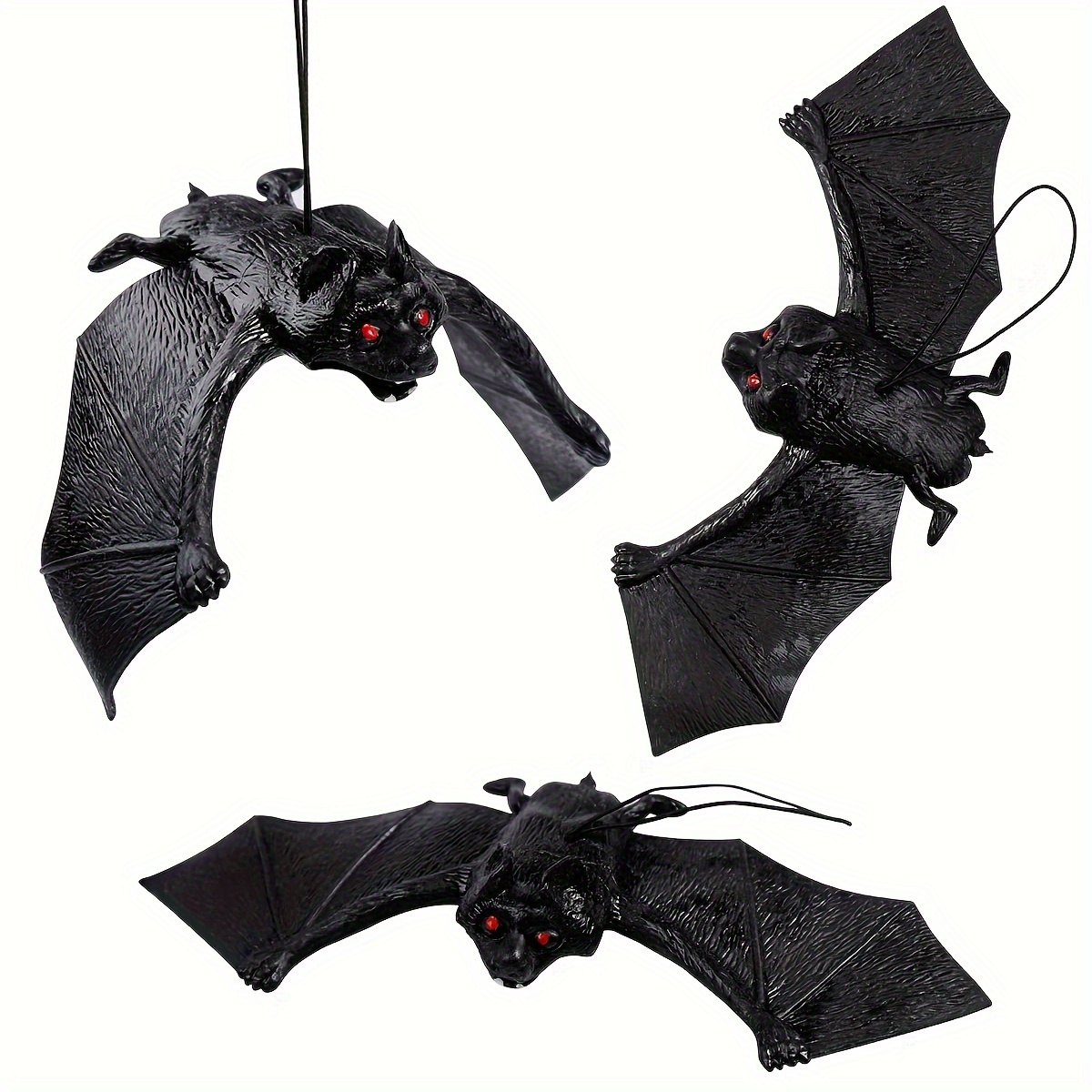 

[top-] 5pcs Bat Decorations - Diy Plastic For & Haunted Decor, No Batteries