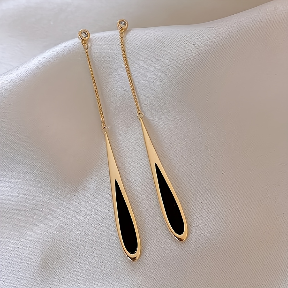 1 Pair Vintage Elegant Teardrop Dangle Earrings Inlaid Artificial Crystals, Design, Casual Versatile Jewelry For Daily Wear, Vacation & Party, Holiday & Gift For Women