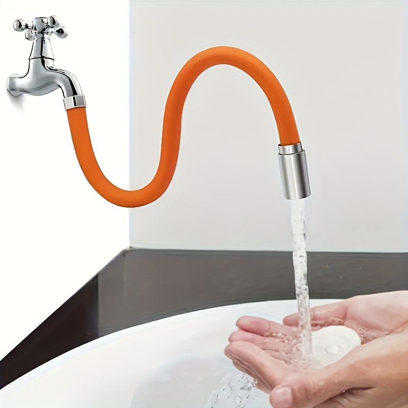 

efficient" 360° Adjustable Stainless Steel Faucet Extender - Thread, Perfect For Bathroom & Balcony Sinks