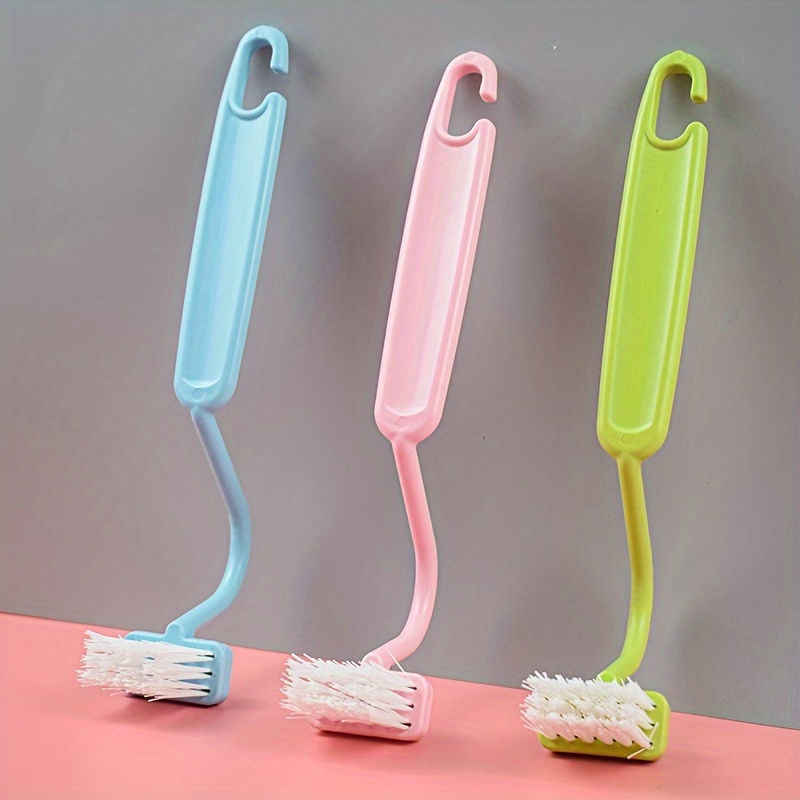 

3pc V-shaped Toilet Brush, Small Toilet Brush, No Dead Corner Cleaning Brush, The Household Bathroom Artifact, Can Turn The Toilet Elbow To Hang On The Wall Ss