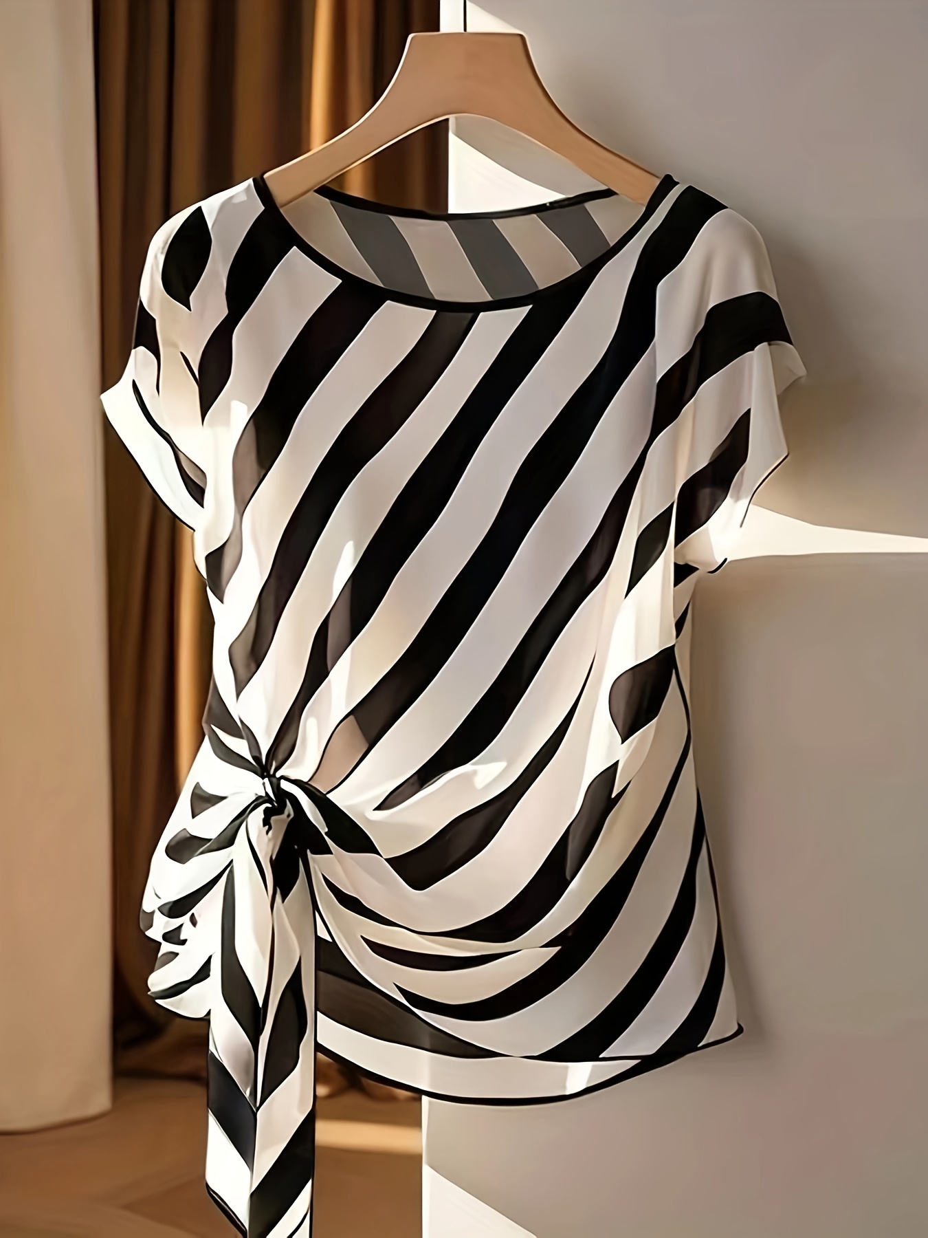zebra print blouse sold on Temu United States